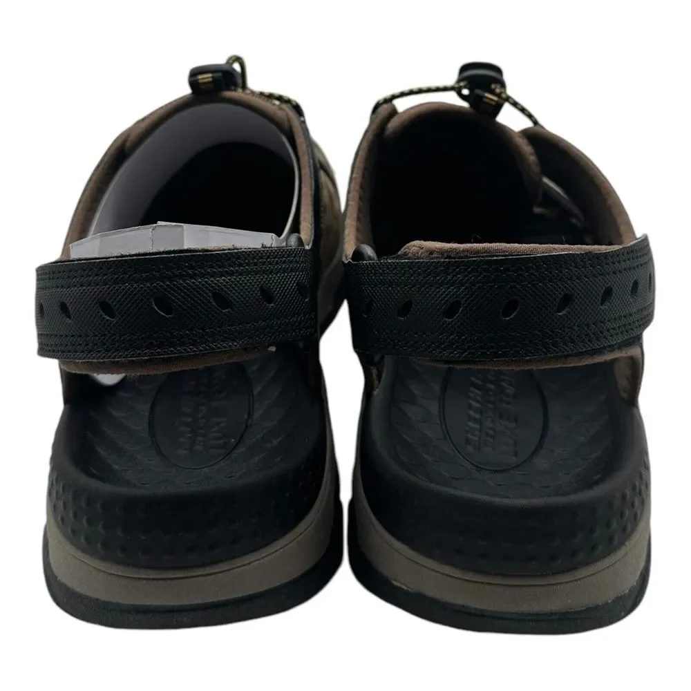 Skechers Tresmen Menard‎ Sandals Men's Size 10 Brown Vegan Relaxed Fit Luxe Foam